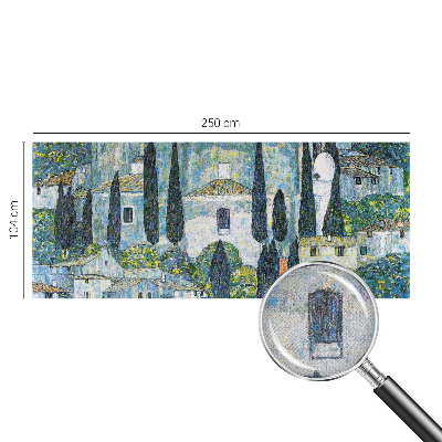 Peel and stick wall mural for kids' room featuring cypress house illustrations