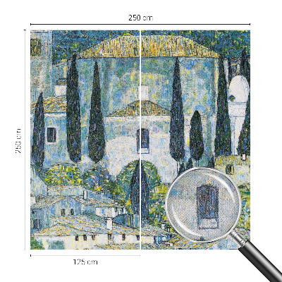 Peel and stick wall mural for kids' room featuring cypress house illustrations