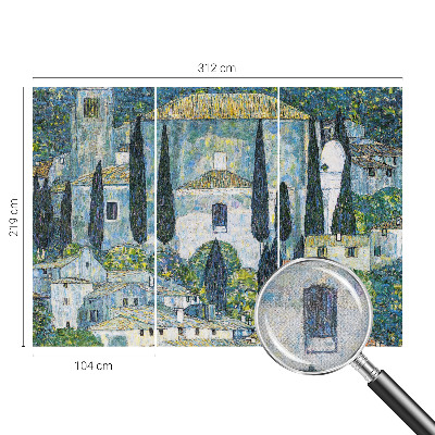 Peel and stick wall mural for kids' room featuring cypress house illustrations
