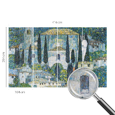 Peel and stick wall mural for kids' room featuring cypress house illustrations