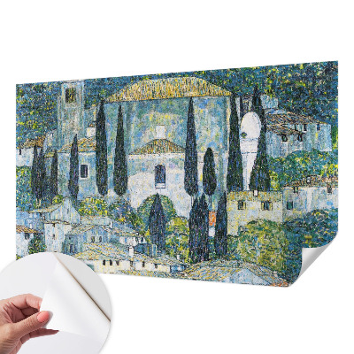 Peel and stick wall mural for kids' room featuring cypress house illustrations