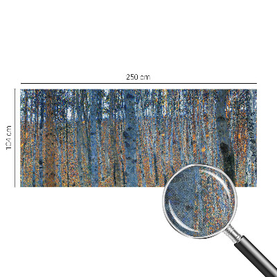 3D wall mural with a birch forest design