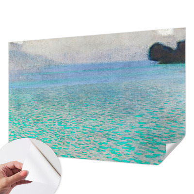 Nursery wall mural with a turquoise water design