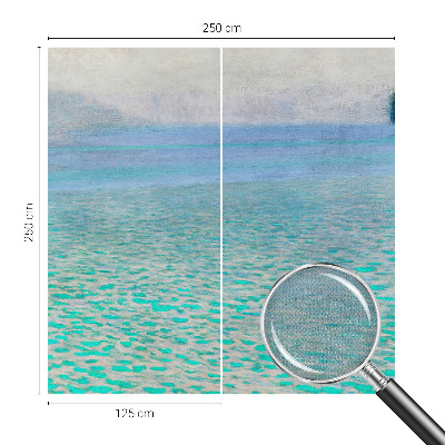 Nursery wall mural with a turquoise water design