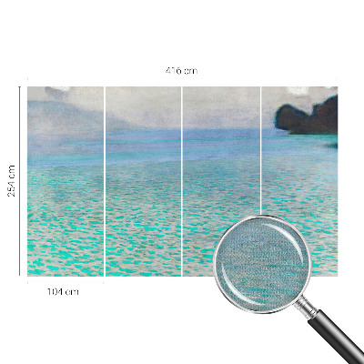 Nursery wall mural with a turquoise water design