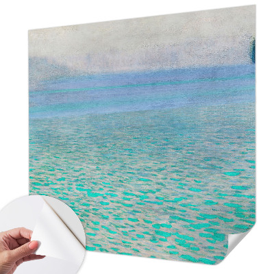 Nursery wall mural with a turquoise water design