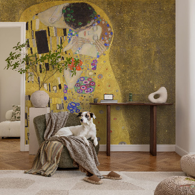 Children's wall mural with an Art Nouveau couple illustration
