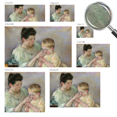 Peel and stick wall mural with a parental care design