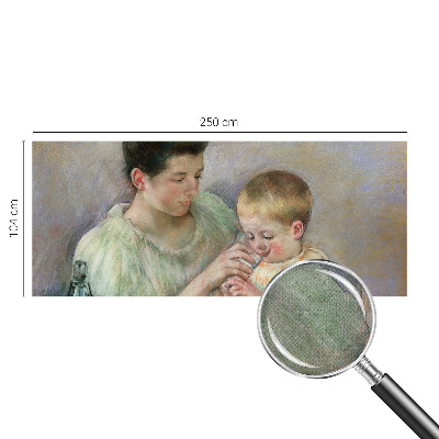 Peel and stick wall mural with a parental care design