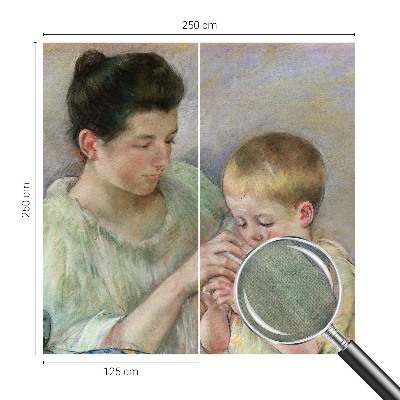 Peel and stick wall mural with a parental care design