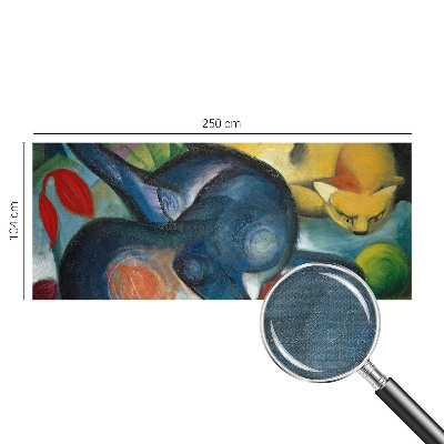 Peel and stick wallpaper mural with cat artwork