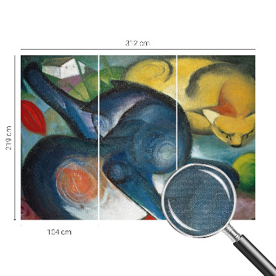 Peel and stick wallpaper mural with cat artwork