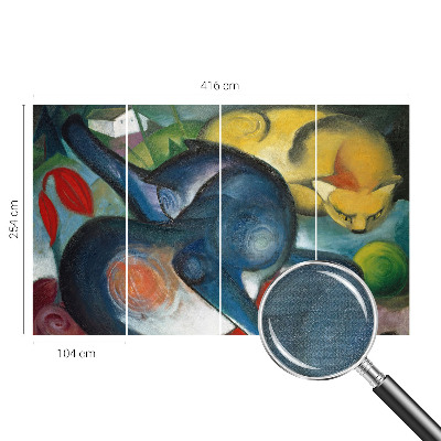 Peel and stick wallpaper mural with cat artwork