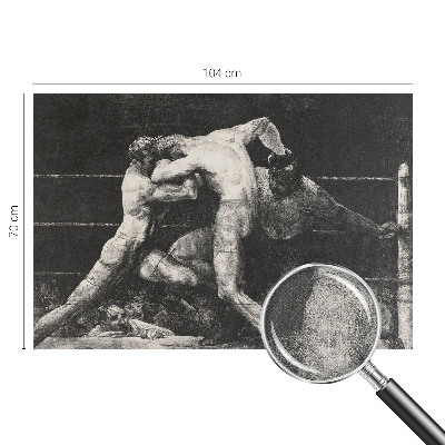 Self-adhesive wall mural featuring a boxers' duel