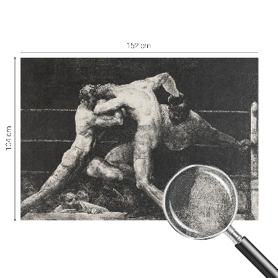 Self-adhesive wall mural featuring a boxers' duel