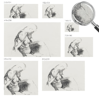 Self-adhesive photo wallpaper with a male sketch motif