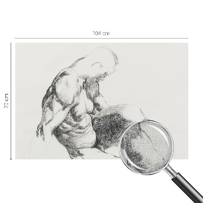 Self-adhesive photo wallpaper with a male sketch motif
