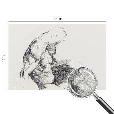 Self-adhesive photo wallpaper with a male sketch motif