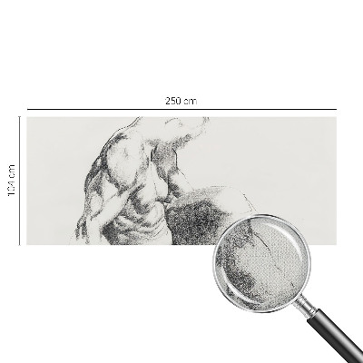 Self-adhesive photo wallpaper with a male sketch motif
