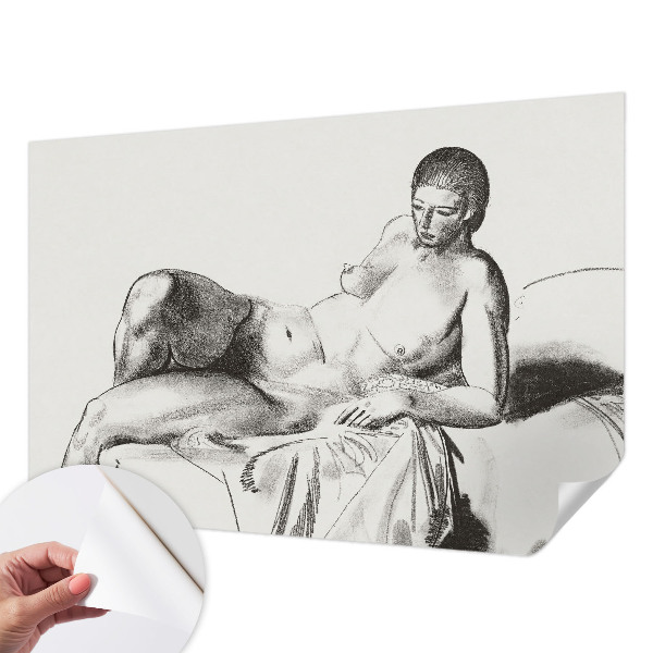Stick-on wall mural with an artistic nude design