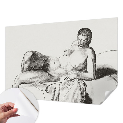 Stick-on wall mural with an artistic nude design