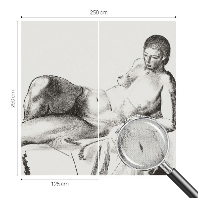 Stick-on wall mural with an artistic nude design