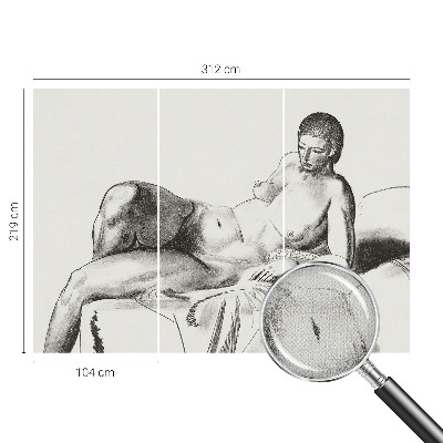 Stick-on wall mural with an artistic nude design