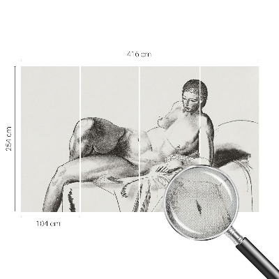 Stick-on wall mural with an artistic nude design