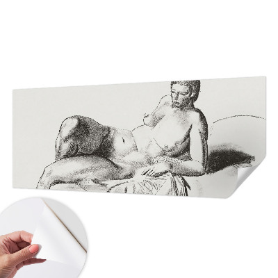 Stick-on wall mural with an artistic nude design