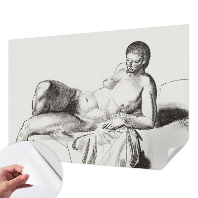 Stick-on wall mural with an artistic nude design