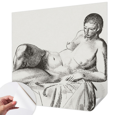 Stick-on wall mural with an artistic nude design