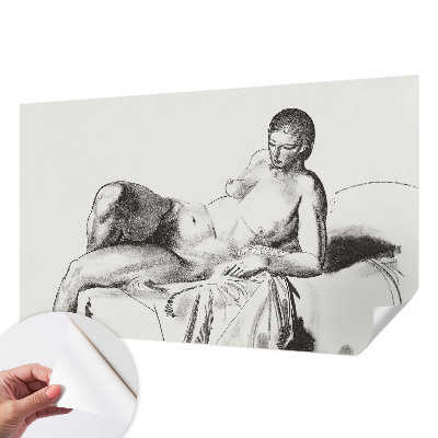 Stick-on wall mural with an artistic nude design