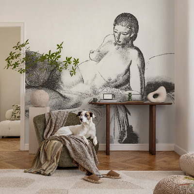 Stick-on wall mural with an artistic nude design