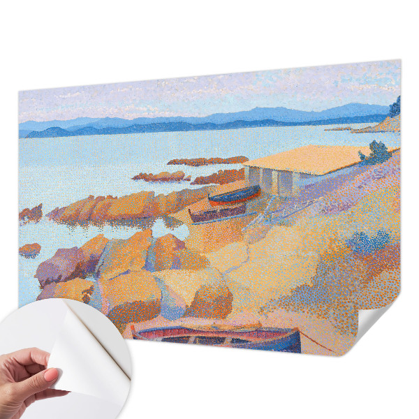 Removable wall mural with a sea view motif