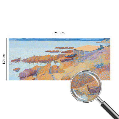 Removable wall mural with a sea view motif