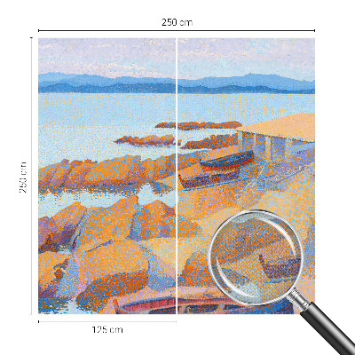Removable wall mural with a sea view motif