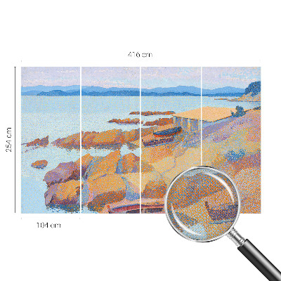 Removable wall mural with a sea view motif