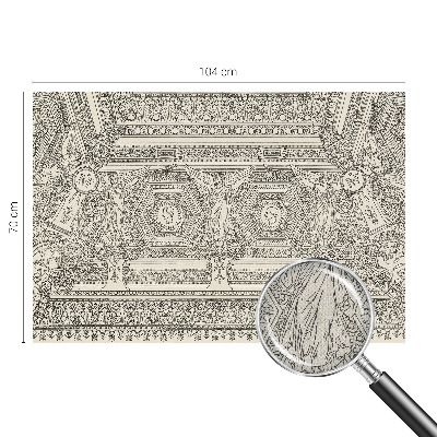 Removable wall mural wallpaper with a classic ornament design