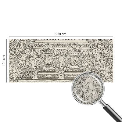 Removable wall mural wallpaper with a classic ornament design