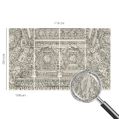 Removable wall mural wallpaper with a classic ornament design