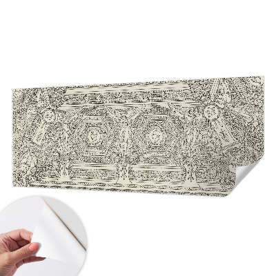 Removable wall mural wallpaper with a classic ornament design