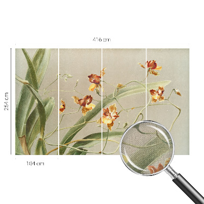 Peel and stick wall mural for bedroom featuring a classic orchid design