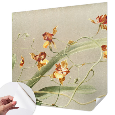 Peel and stick wall mural for bedroom featuring a classic orchid design