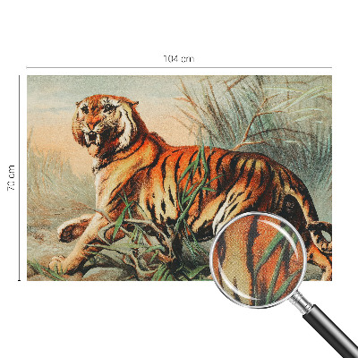 Peel and stick wall mural for kids' room with a tiger and nature motif