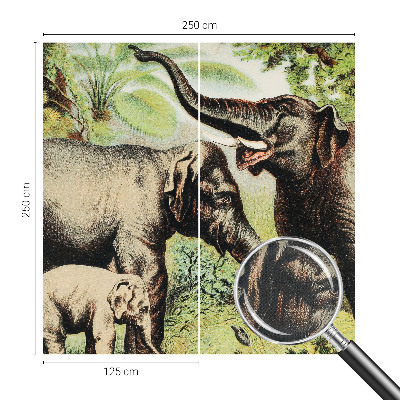 Peel and stick wall mural for living room Family elephants