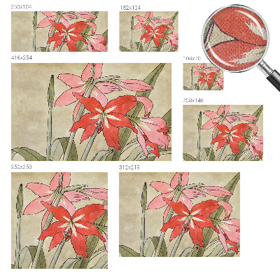 3D wall mural with daylily flower motif