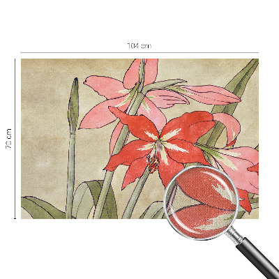 3D wall mural with daylily flower motif