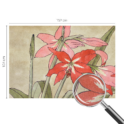 3D wall mural with daylily flower motif