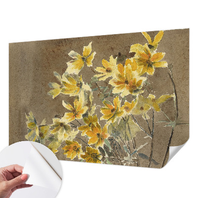3D photo wallpaper mural with a sunny bouquet design