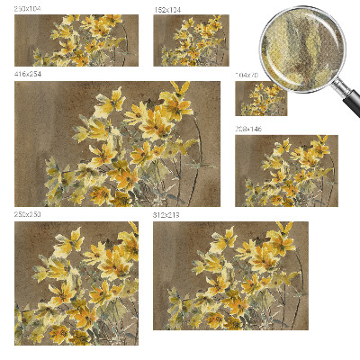 3D photo wallpaper mural with a sunny bouquet design